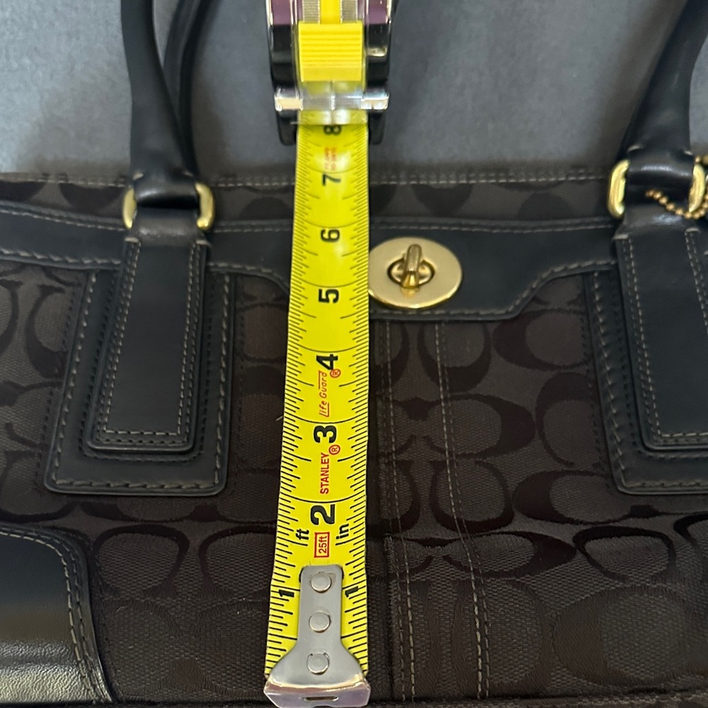 Coach Hampton 11063 Black Signature Medium Carry All Tote Shoulder Bag - Picture 14 of 16